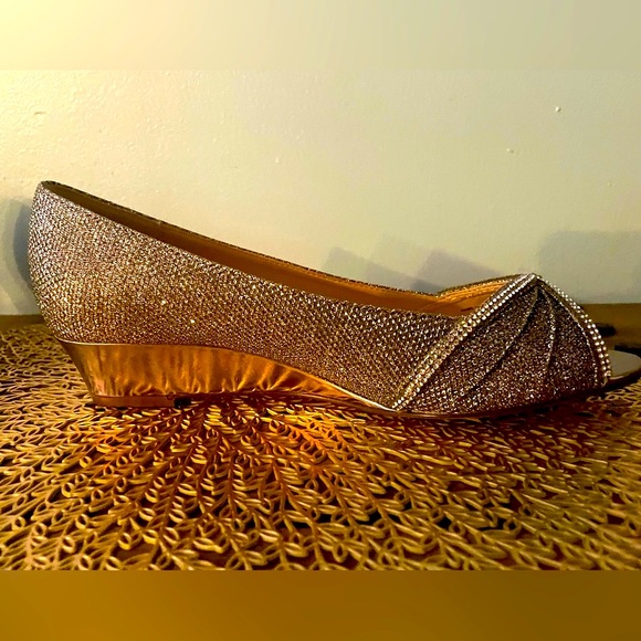 nina silver wedge shoes